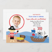 Invitations de fête d'anniversaire de capitaine (Devant / Derrière)
