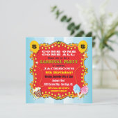 Invitations de fête d'anniversaire de chapiteau de (Debout devant)