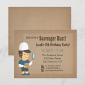 Invitations de fête d'anniversaire de chasse au (Devant / Derrière)