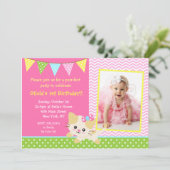 Invitations de fête d'anniversaire de chat de (Debout devant)