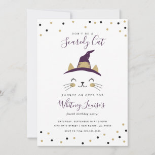 Invitations de fête d'anniversaire de chats d'Hall