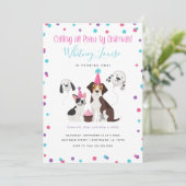 Invitations de fête d'anniversaire de chiot (Debout devant)