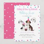 Invitations de fête d'anniversaire de chiot (Devant / Derrière)