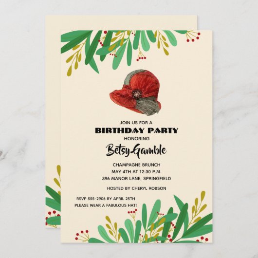 Invitations de fête d'anniversaire de Cloche Derby (Devant / Derrière)