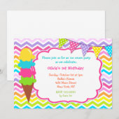Invitations de fête d'anniversaire de crème glacée (Devant / Derrière)