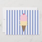 Invitations de fête d'anniversaire de crème glacée (Dos)