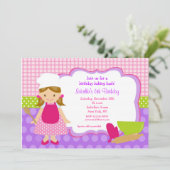 Invitations de fête d'anniversaire de cuisson de (Debout devant)