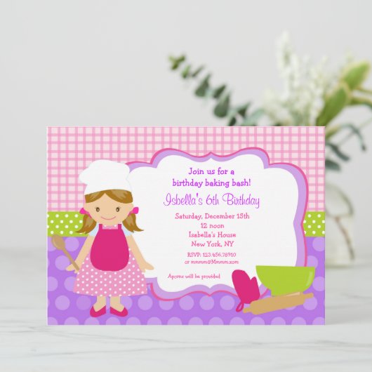 Invitations de fête d'anniversaire de cuisson de (Debout devant)