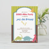 Invitations de fête d'anniversaire de Dinosaur (Debout devant)
