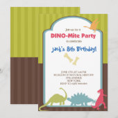 Invitations de fête d'anniversaire de Dinosaur (Devant / Derrière)