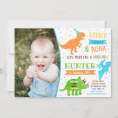 Invitations de fête d'anniversaire de Dinosaur (Devant)