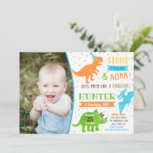 Invitations de fête d'anniversaire de Dinosaur (Debout devant)
