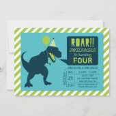 Invitations de fête d'anniversaire de Dinosaur (Devant)
