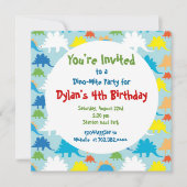 Invitations de fête d'anniversaire de Dinosaur (Devant)