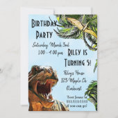 Invitations de fête d'anniversaire de Dinosaur (Devant)