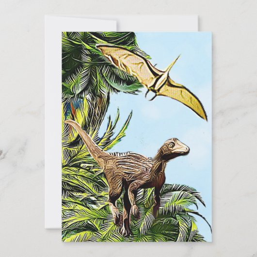 Invitations de fête d'anniversaire de Dinosaur (Dos)