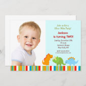 Invitations de fête d'anniversaire de dinosaures (Devant / Derrière)