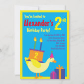 Invitations de fête d'anniversaire de Duck Animal (Devant)
