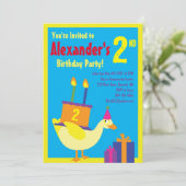 Invitations de fête d'anniversaire de Duck Animal (Debout devant)