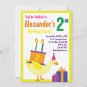 Invitations de fête d'anniversaire de Duck Animal  (Devant)