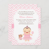 Invitations de fête d'anniversaire de fille de (Devant / Derrière)