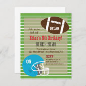 Invitations de fête d'anniversaire de football (Devant / Derrière)