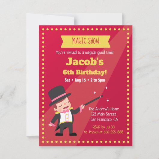Invitations de fête d'anniversaire de garçon de (Devant)