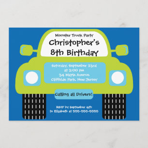 Invitations de fête d'anniversaire de garçons de
