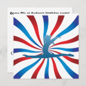 Invitations de fête d'anniversaire de gymnastique (Devant / Derrière)