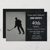 Invitations de fête d'anniversaire de hockey robus (Devant / Derrière)