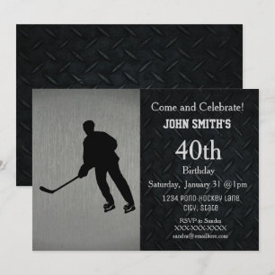 Invitations de fête d'anniversaire de hockey robus