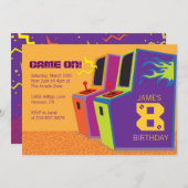 Invitations de fête d'anniversaire de jeu vidéo (Devant / Derrière)