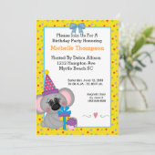 Invitations de fête d'anniversaire de Koala (Debout devant)