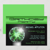 Invitations de fête d'anniversaire de la Balle de  (Devant / Derrière)