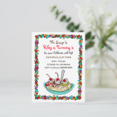 Invitations de fête d'anniversaire de la crème gla (Debout devant)