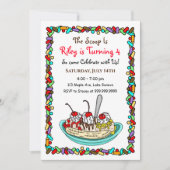 Invitations de fête d'anniversaire de la crème gla (Devant)