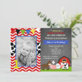 Invitations de fête d'anniversaire de la ferme Bar (Debout devant)