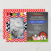 Invitations de fête d'anniversaire de la ferme Bar (Devant / Derrière)