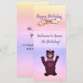 Invitations de fête d'anniversaire de la fille de  (Devant / Derrière)