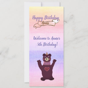 Invitations de fête d'anniversaire de la fille de