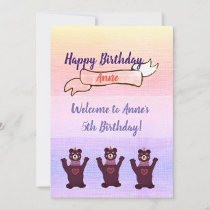 Invitations de fête d'anniversaire de la fille Our