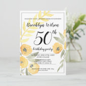 Invitations de fête d'anniversaire de la florale j (Debout devant)