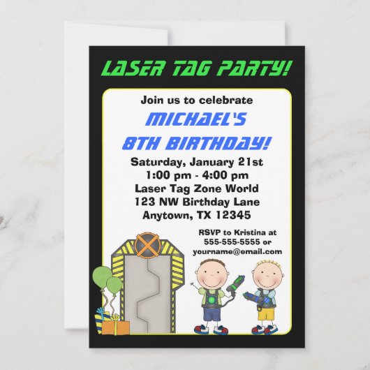 Invitations de fête d'anniversaire de la marque la (Devant)