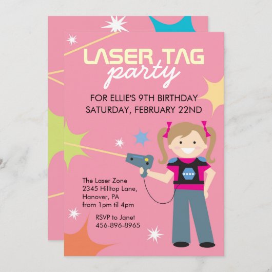 Invitations de fête d'anniversaire de la marque la (Devant / Derrière)