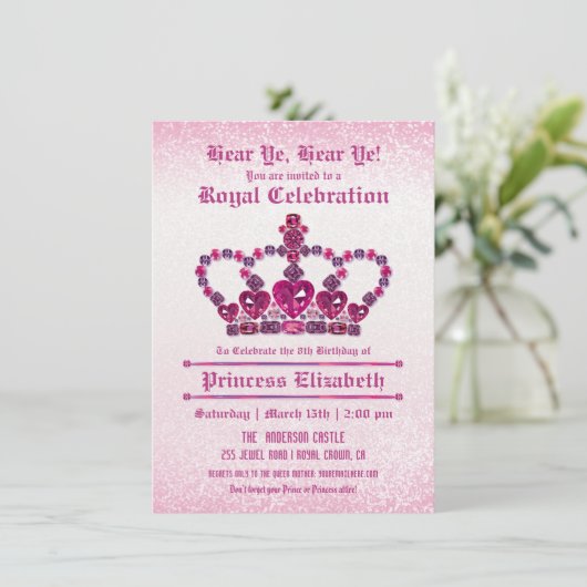 Invitations de fête d'anniversaire de la princesse (Debout devant)