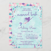 Invitations de fête d'anniversaire de la sirène -  (Devant / Derrière)