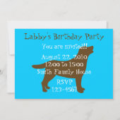 Invitations de fête d'anniversaire de Labrador (Dos)