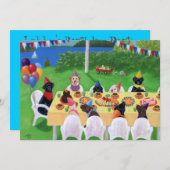 Invitations de fête d'anniversaire de Labrador (Devant / Derrière)