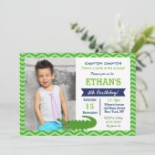 Invitations de fête d'anniversaire de l'Alligator (Debout devant)