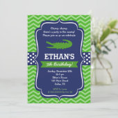 Invitations de fête d'anniversaire de l'Alligator (Debout devant)